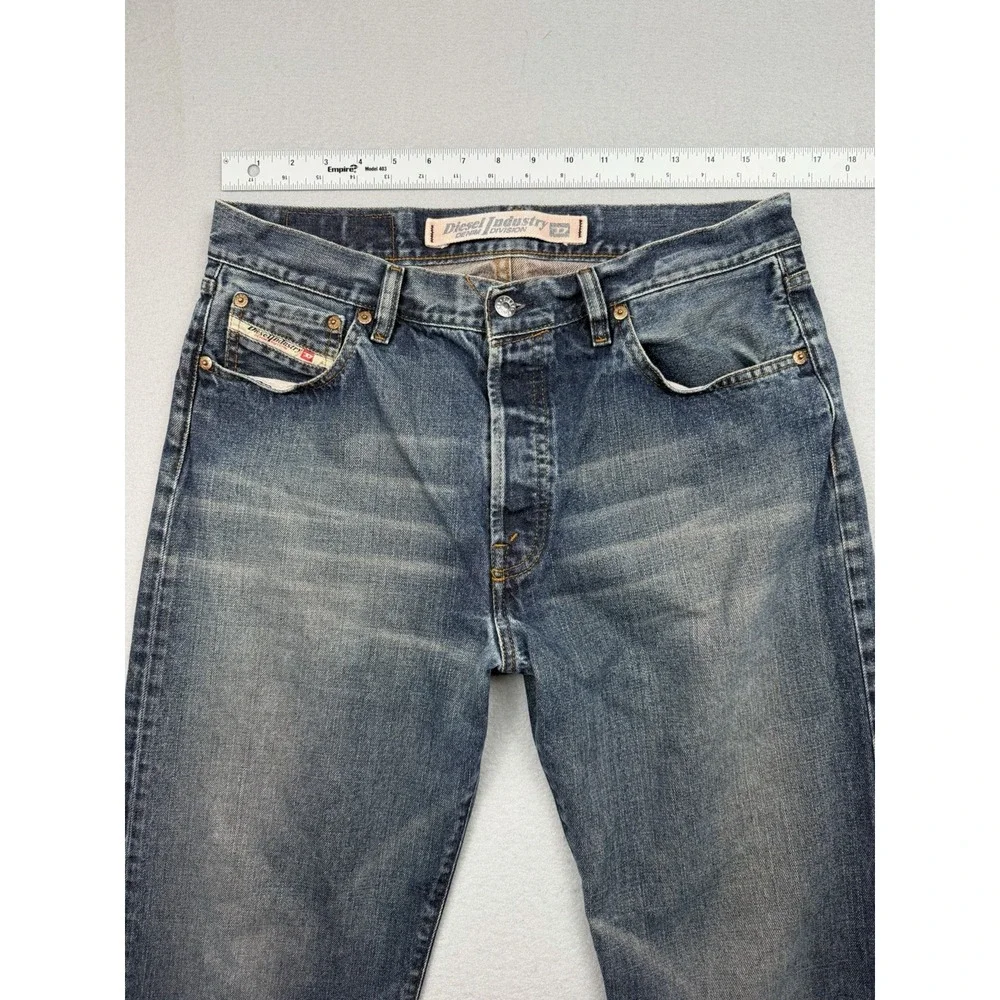 Vintage Y2k Diesel Industry Denim Jeans Mens Made in Italy Blue Pants Size 34x28